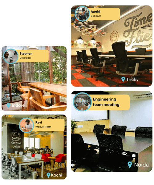 Employees working from GoFloaters spaces in Indore, Trichy, Kochi and Noida